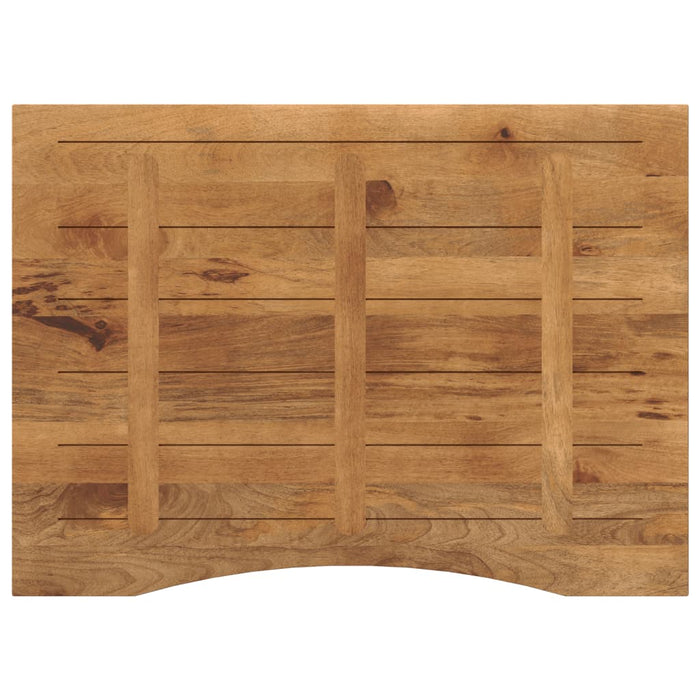 Piano Scrivania con Curva 100x80x2,5cm Massello Grezzo di Mango