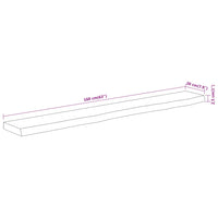 Mensola Muro 160x20x2,5cm Rettangolare Legno Acacia Bordi Vivi 370232