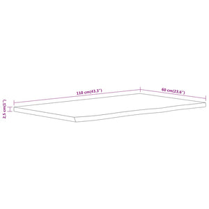 Piano Bagno 110x60x2,5 cm Rettangolare Legno Massello di Acacia 370263