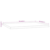 Piano Scrivania 90x80x2,5 Rettangolare Legno Acacia Bordi Vivi 370267