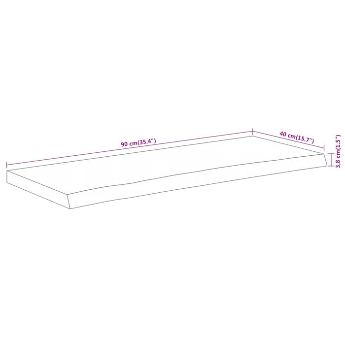 vidaXL Piano Tavolo 90x40x3,8 cm Rettangolare Legno Acacia Bordi Vivi