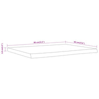 Piano Bagno 80x60x3,8 cm Rettangolare Legno Massello di Acacia