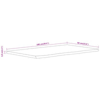 Piano Bagno 100x60x3,8 cm Rettangolare Legno Massello di Acacia 370310