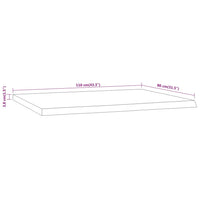 Piano Scrivania 110x80x3,8 Rettangolare Legno Acacia Bordi Vivi 370317