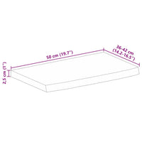 Piano Tavolo Bordi Vivi 50x40x2,5 cm in Legno Massello di Mango 370535