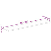 vidaXL Piano Tavolo Bordi Vivi 160x30x3,8cm in Legno Massello di Mango