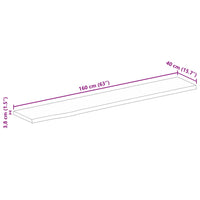 vidaXL Piano Tavolo Bordi Vivi 160x40x3,8cm in Legno Massello di Mango