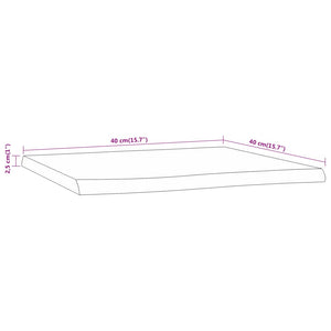 Piano Tavolo 40x40x2,5 cm Rettangolare Legno Acacia Bordi Vivi 370606