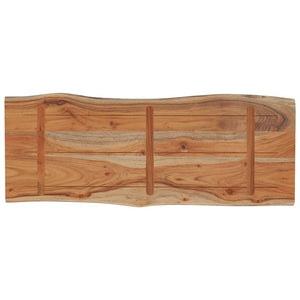 Piano Tavolo 80x40x2,5 cm Rettangolare Legno Acacia Bordi Vivi 370610