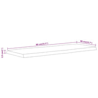 Piano Tavolo 80x40x2,5 cm Rettangolare Legno Acacia Bordi Vivi 370610
