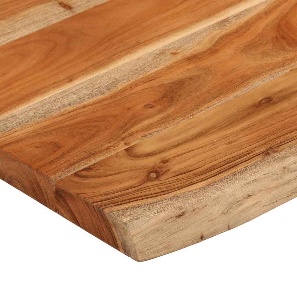 Piano Tavolo 90x60x2,5 cm Rettangolare Legno Acacia Bordi Vivi 370621