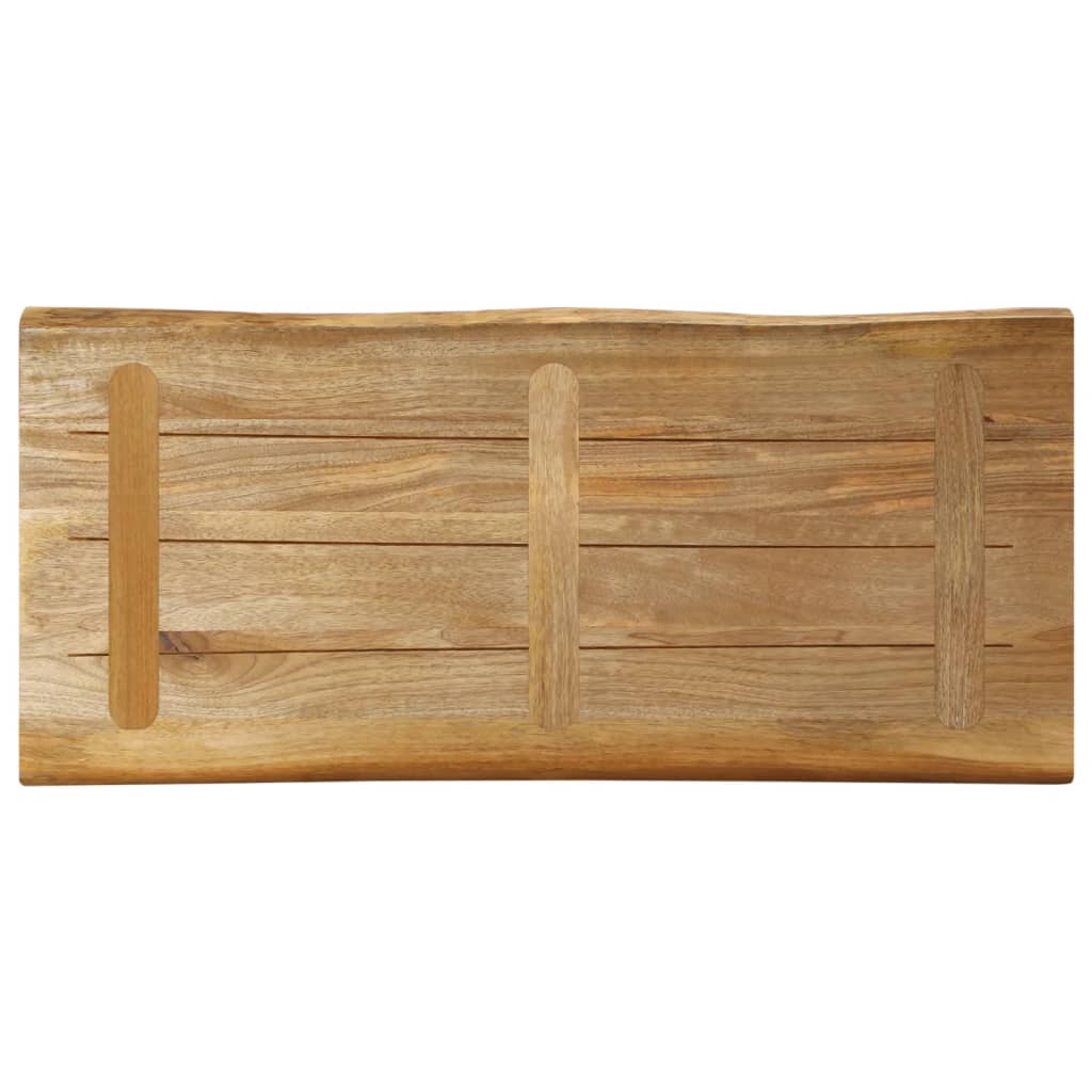 Piano Tavolo Bordi Vivi 90x40x2,5cm Legno Massello Mango Grezzo 370659