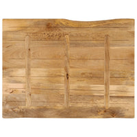 Piano Tavolo 100x80x2,5 cm Bordi Vivi in Legno Massello Mango 370724