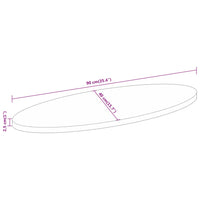 Piano Tavolo 90x40x2,5 cm Ovale in Legno Massello di Mango 370839