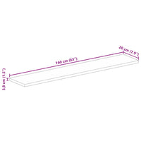 vidaXL Piano Tavolo 160x20x3,8 cm Rettangolare Legno Massello Acacia
