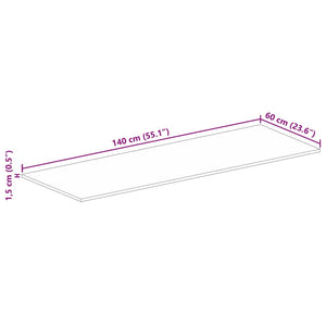 Piano per Tavolo 140x60x1,5 cm Rettangolare Legno Mango Grezzo 371338