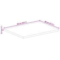 vidaXL Piano per Tavolo 90x80x2,5 cm Rettangolare Legno Mango Grezzo
