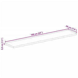 vidaXL Piano per Tavolo 160x20x3,8cm Rettangolare Legno Massello Mango