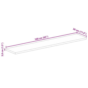vidaXL Piano per Tavolo 160x30x3,8cm Rettangolare Legno Massello Mango