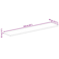 vidaXL Piano per Tavolo 160x40x3,8cm Rettangolare Legno Massello Mango
