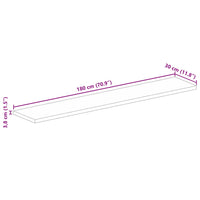 vidaXL Piano per Tavolo 180x30x3,8cm Rettangolare Legno Massello Mango