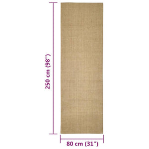 Tappetino tiragraffi in sisal per gatti 80 x 250 cm marrone chiaro 02_0045557