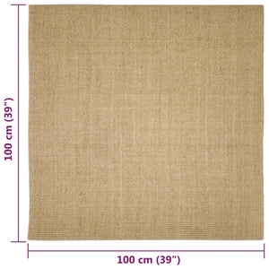Tappetino tiragraffi in sisal per gatti 100 x 100 cm marrone chiaro 02_0045535