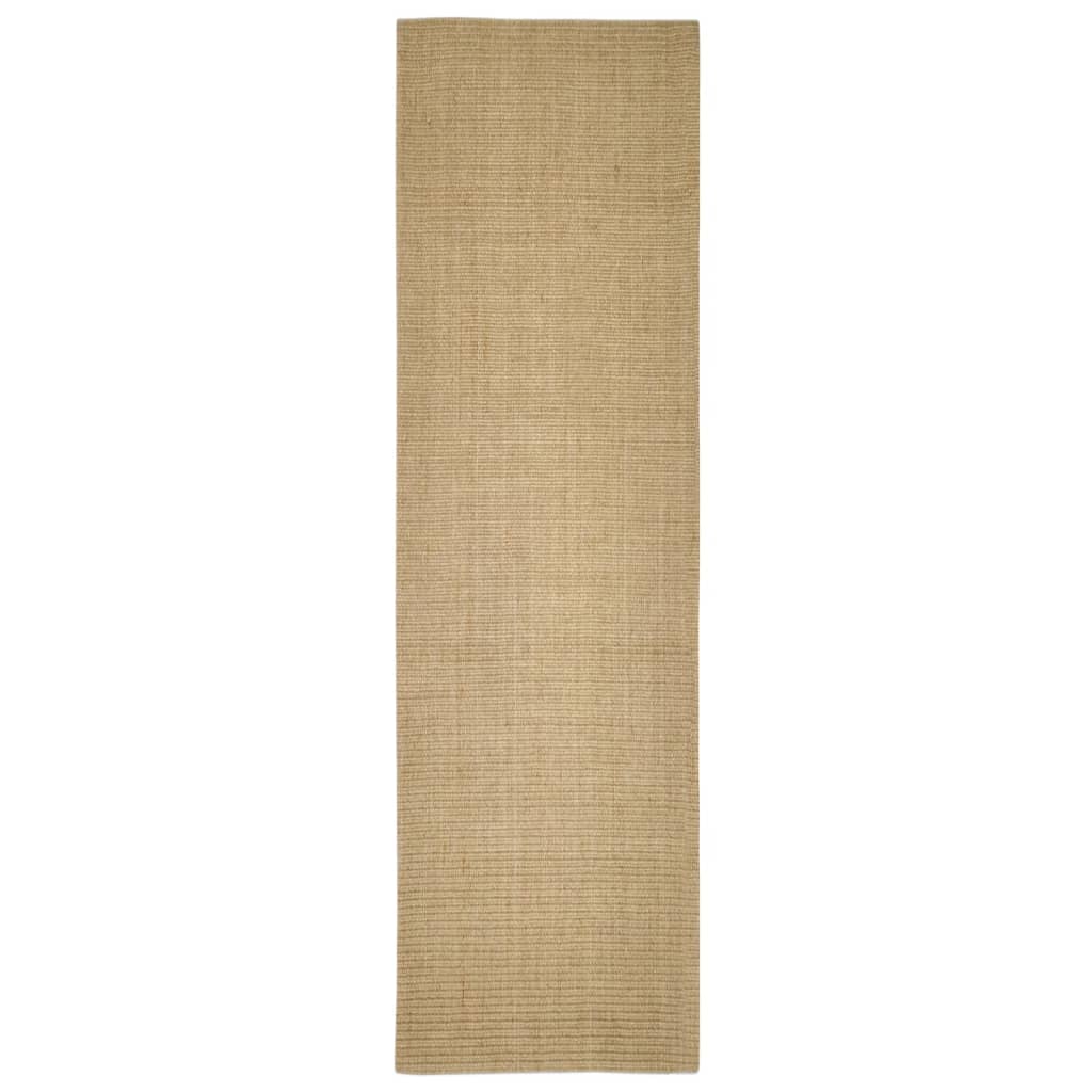 Tappetino tiragraffi in sisal per gatti 100 x 350 cm marrone chiaro 02_0045540