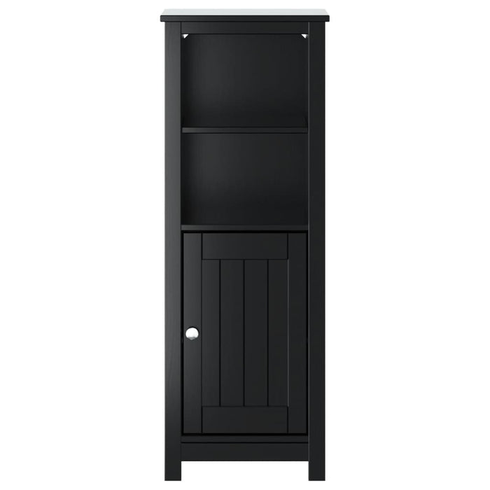 vidaXL Mobile da Bagno BERG Nero 40x34x110 cm Legno Massello di Pino