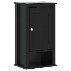 Mobile da Bagno a Muro BERG Nero 40x27x71,5 cm Massello Pinocod mxl 83809