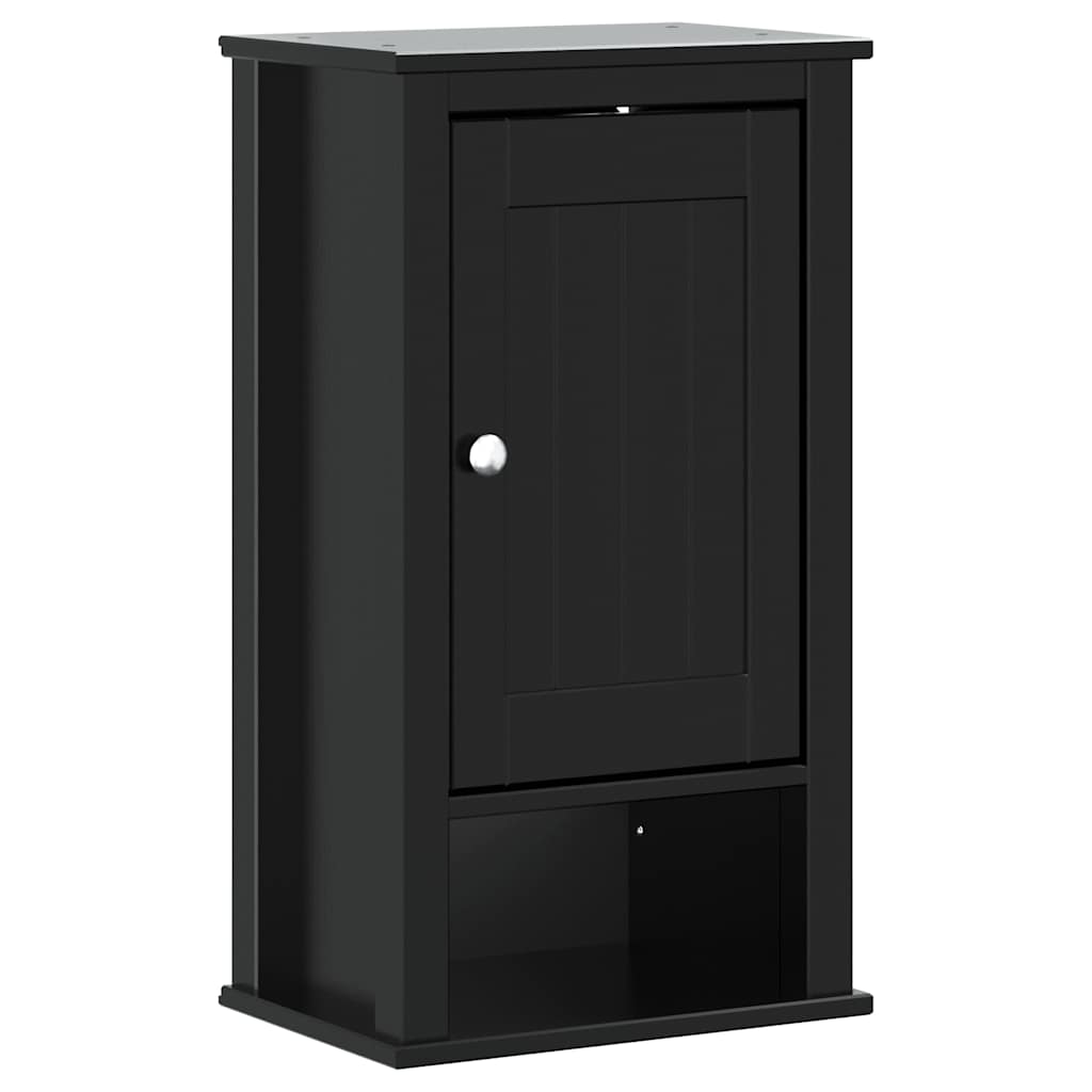 Mobile da Bagno a Muro BERG Nero 40x27x71,5 cm Massello Pino 358549