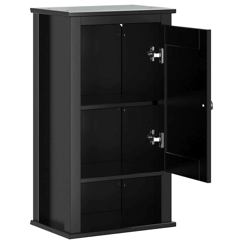 Mobile da Bagno a Muro BERG Nero 40x27x71,5 cm Massello Pino 358549