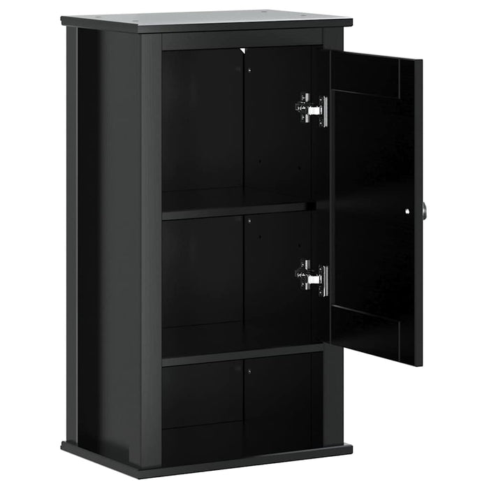 Mobile da Bagno a Muro BERG Nero 40x27x71,5 cm Massello Pino 358549