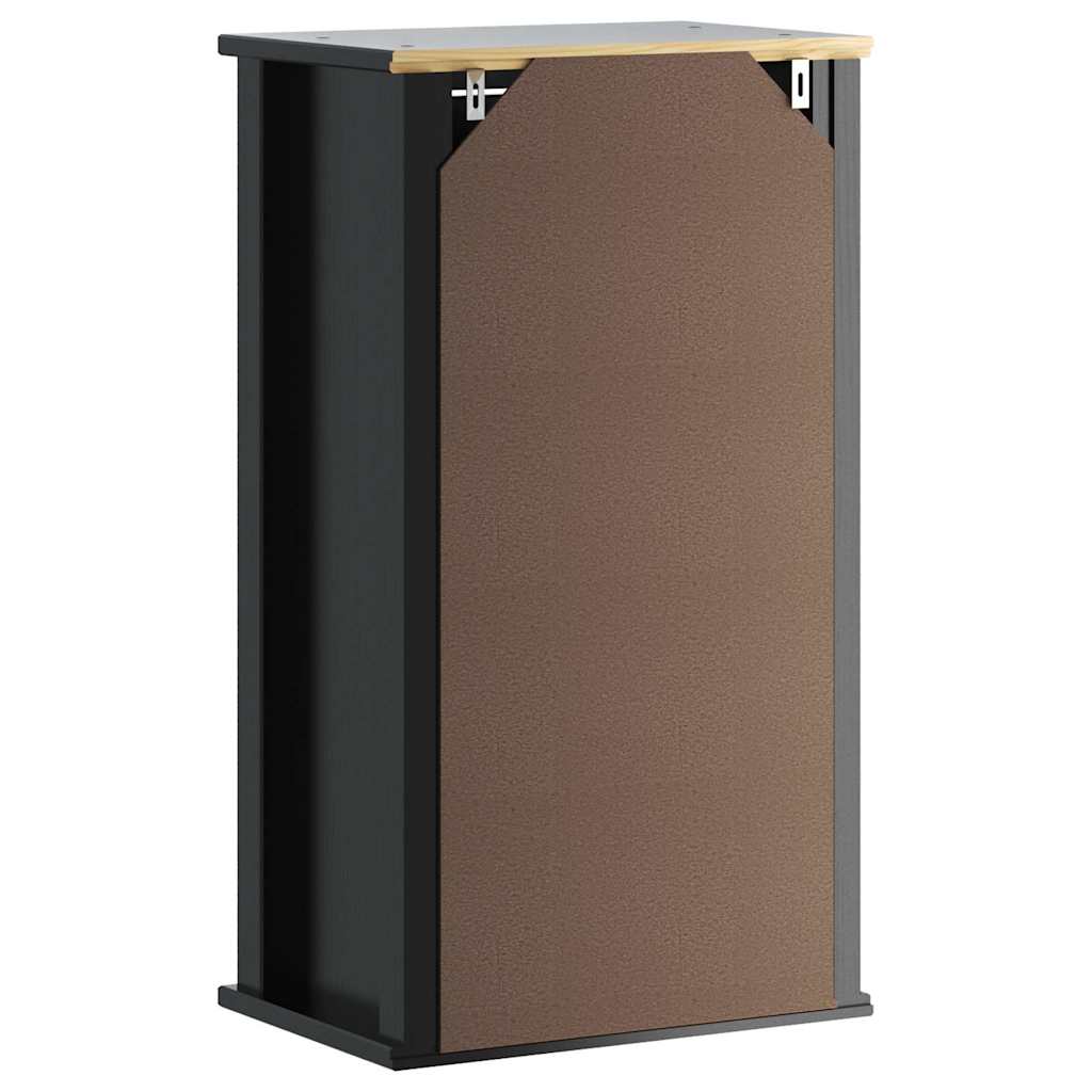 Mobile da Bagno a Muro BERG Nero 40x27x71,5 cm Massello Pino 358549