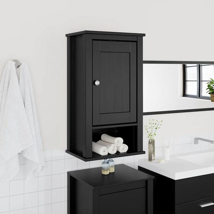 Mobile da Bagno a Muro BERG Nero 40x27x71,5 cm Massello Pinocod mxl 83809