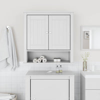 Mobile Bagno a Muro BERG Bianco 69,5x27x71,5cm Legno Massellocod mxl 131740