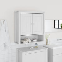 Mobile Bagno a Muro BERG Bianco 69,5x27x71,5cm Legno Massellocod mxl 131740