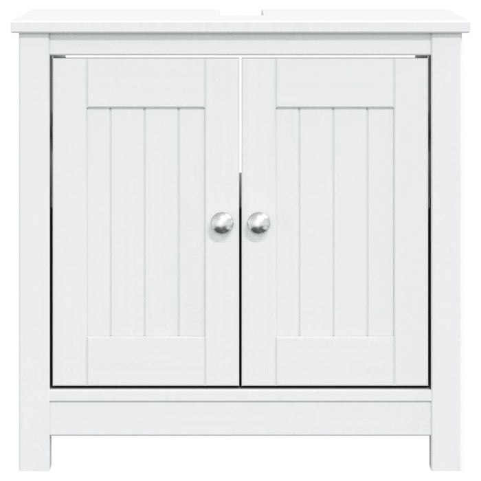 Mobile Lavabo da Bagno BERG Bianco 60x34x59 cm Massello Pino 358552