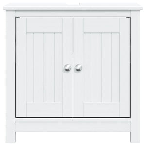 Mobile Lavabo da Bagno-Armadietto da bagno BERG Bianco 60x34x59 cm Massello Pino