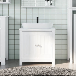 Mobile Lavabo da Bagno BERG Bianco 60x34x59 cm Massello Pino