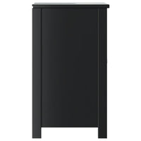 Mobile Lavabo da Bagno BERG Nero 60x34x59cm Legno Massello Pino 358553
