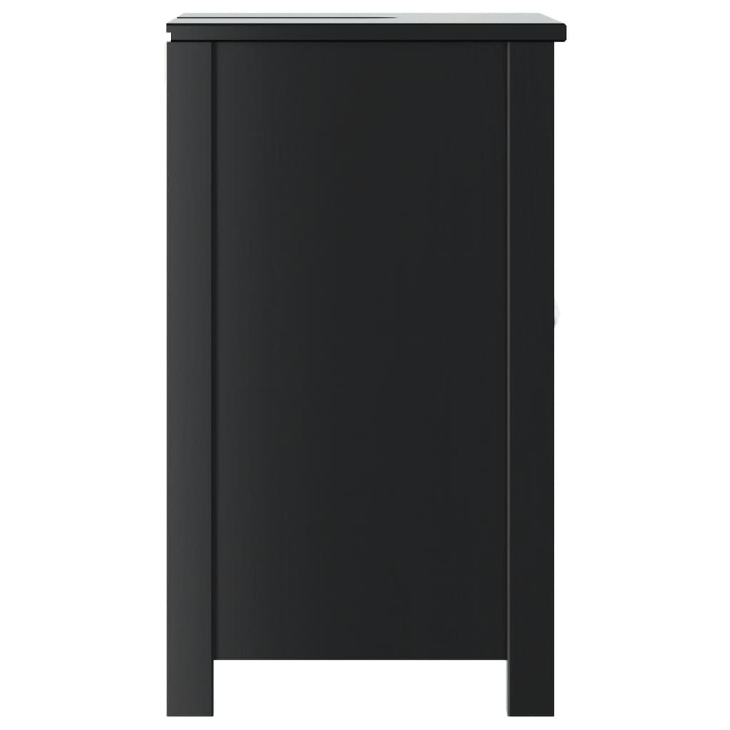 Mobile Lavabo da Bagno BERG Nero 60x34x59cm Legno Massello Pino