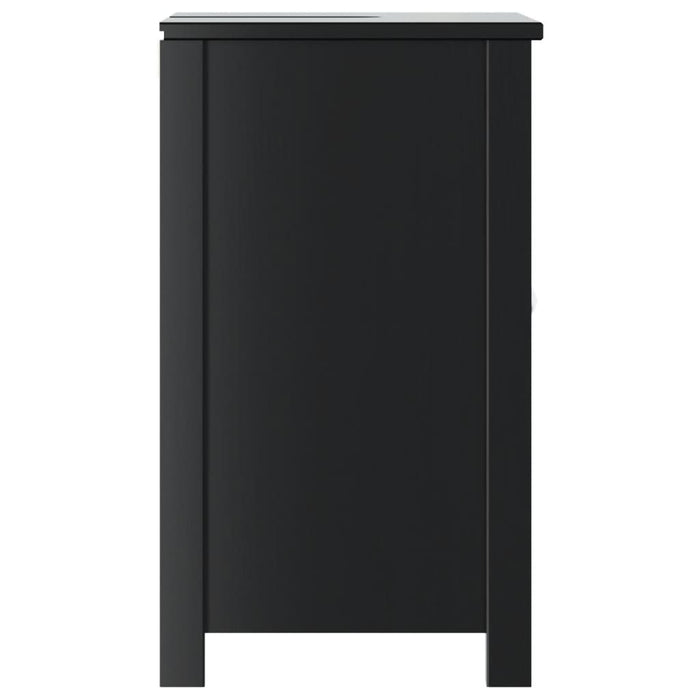 Mobile Lavabo da Bagno BERG Nero 60x34x59cm Legno Massello Pino