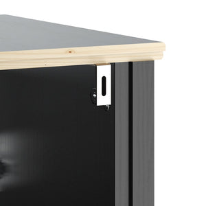 Mobile Lavabo da Bagno BERG Nero 60x34x59cm Legno Massello Pino