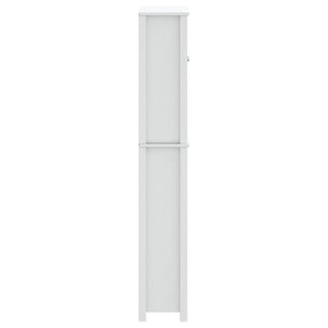 Portaoggetti Sopra WC BERG Bianco 60x27x164,5 cm Legno Massello 358554