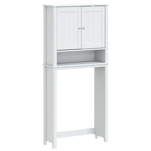 Mobile per Lavatrice BERG Bianco 76x27x164,5cm Legno Massello 358556