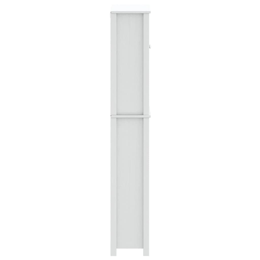 Mobile per Lavatrice BERG Bianco 76x27x164,5cm Legno Massello 358556