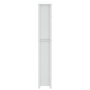 Mobile per Lavatrice BERG Bianco 76x27x164,5cm Legno Massello 358556