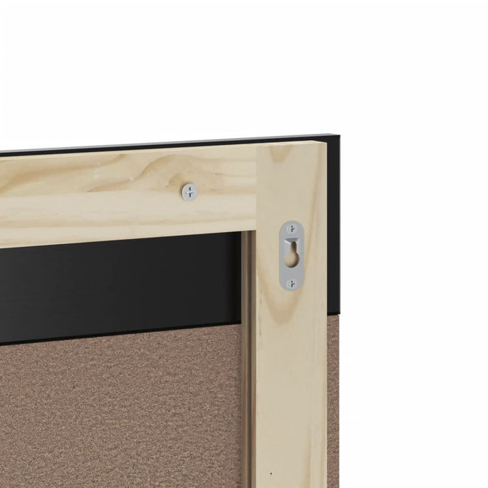 Specchio Bagno e Ripiano BERG Nero 60x12x70 cm Legno Massello 358559