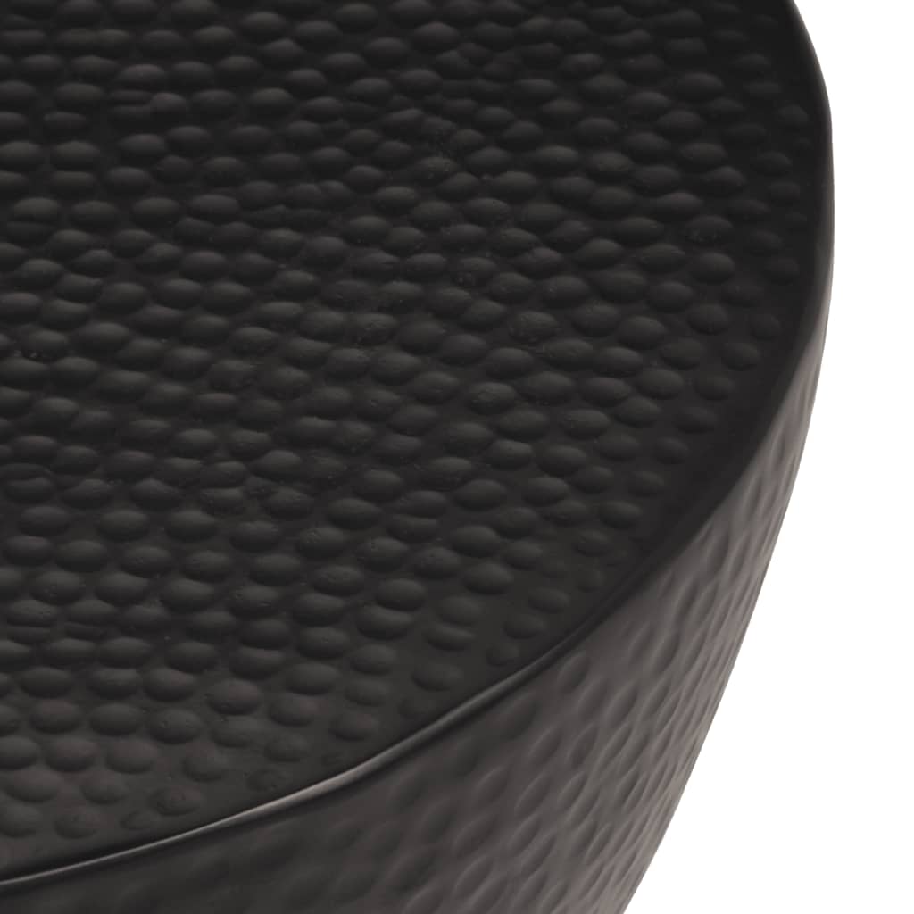 Tavolino da Salotto-Tavolino da soggiorno-Tavolo in Alluminio Martellato ? 50x30 cm Nero